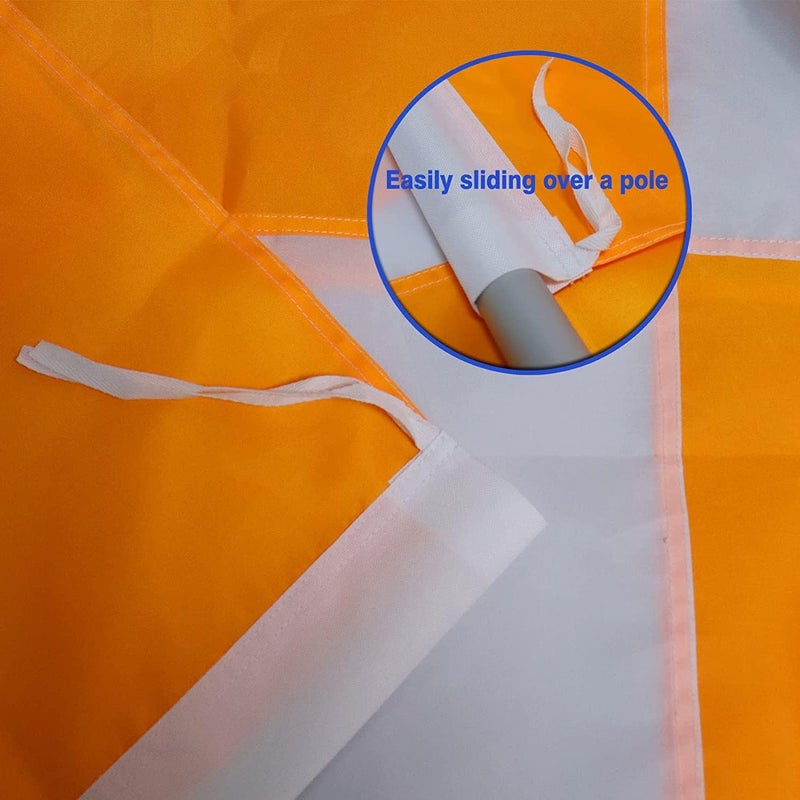 Omnisexual Heavy Duty Airport Flag Orange and White 36 x 36 Inch- Longest Lasting Oxford Nylon 210D | Airfield Vehicle Safety Flags Decoration Gift Yard House Banner - Image 3